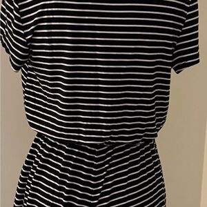 GAP Black and White Striped Jumpsuit